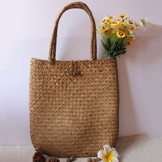 Hand-woven bamboo shoulder bag